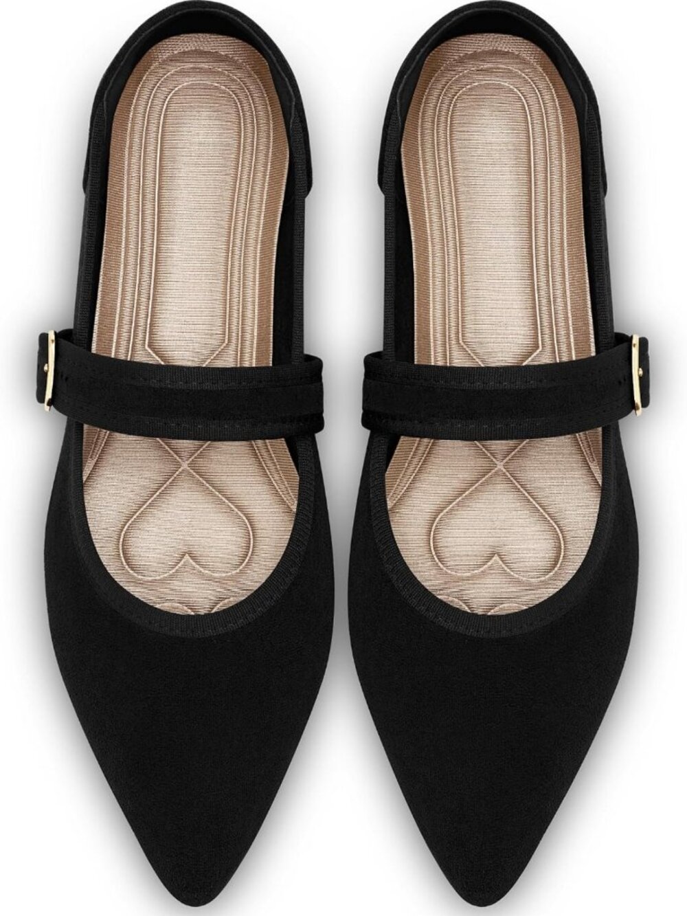 Stylish Women's Mary Jane Ballet Flats - Comfortable Dressy Pointed Toe Shoes